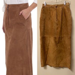 Vintage pig suede maxi skirt by Eagles Eye